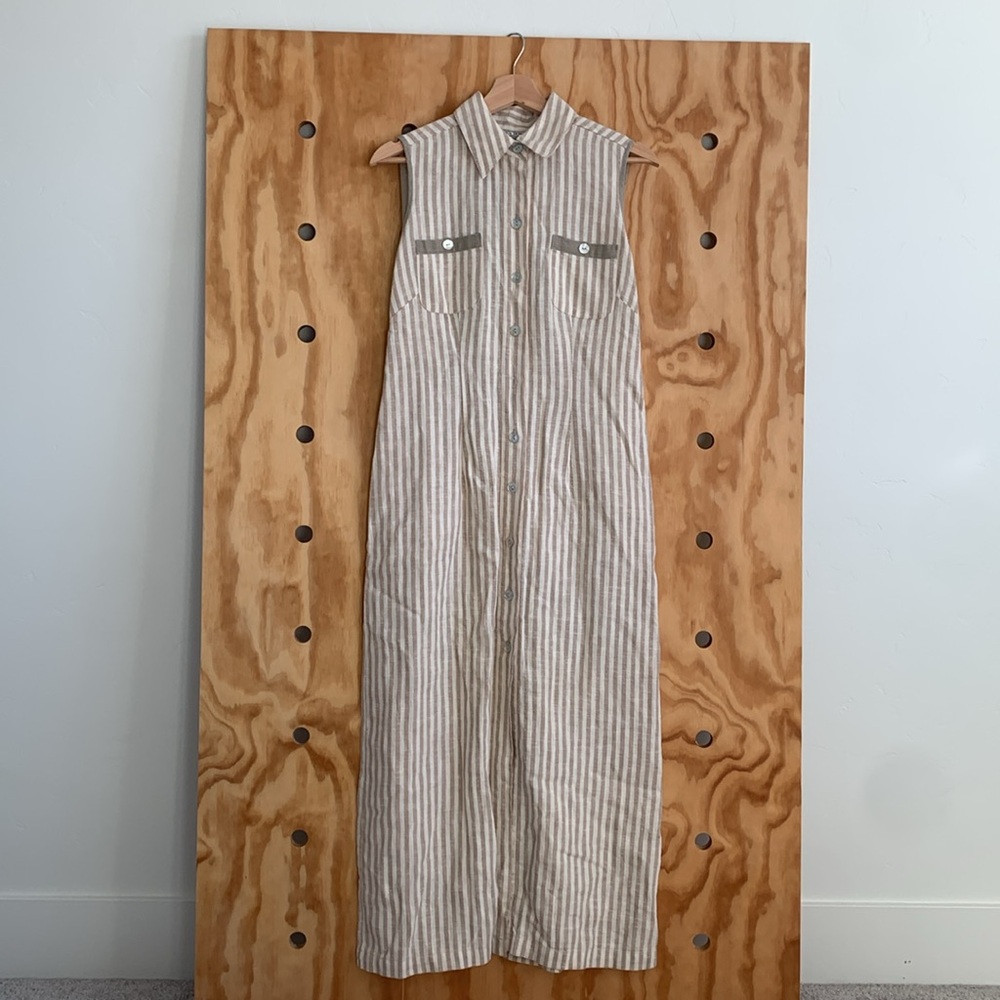 Jessica Howard Petite 100% Linen Maxi Tank Dress